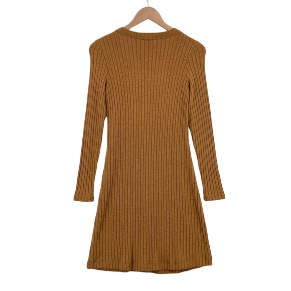 American Eagle Outfitters Sweater Dress Womens XS Camel Color Knit Viscose Blend - Picture 2 of 16